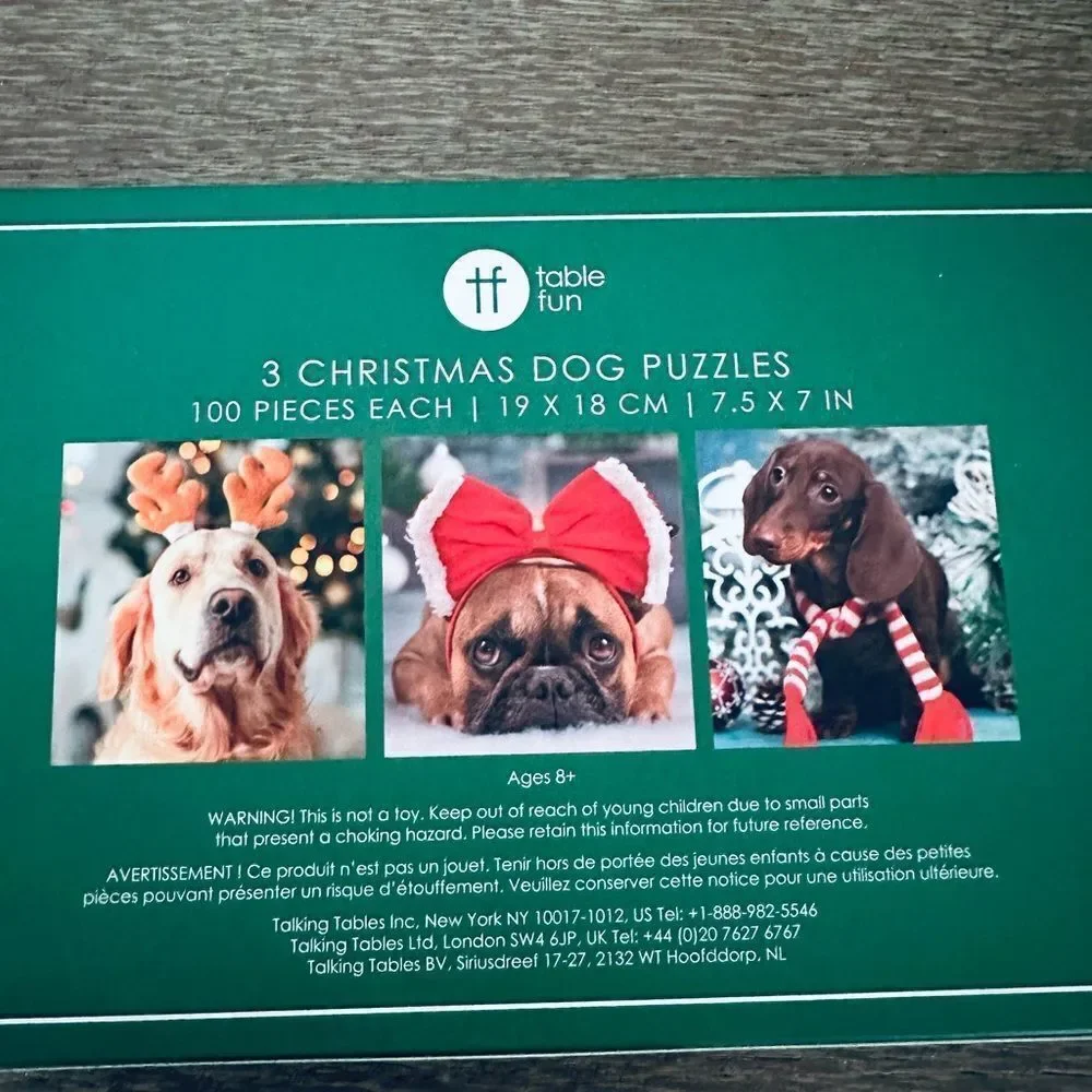 Christmas Dogs 3-pc Boxed Holiday Puzzles Set